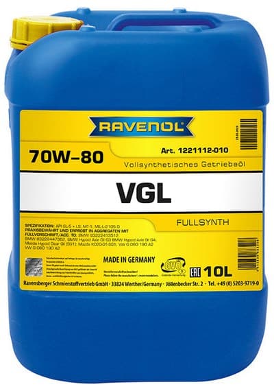 Трансмиссионное масло RAVENOL VGL SAE 70W-80 (10л)