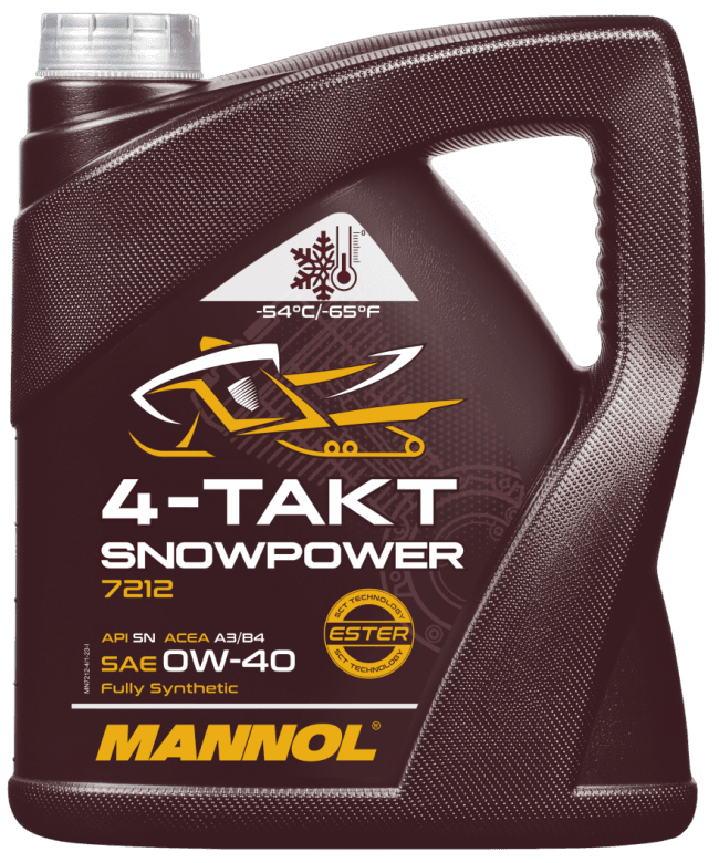 7212 MANNOL 4-TAKT SNOWPOWER 0W40 4 л. Синтетическое моторное масло для снегоходов 0W-40