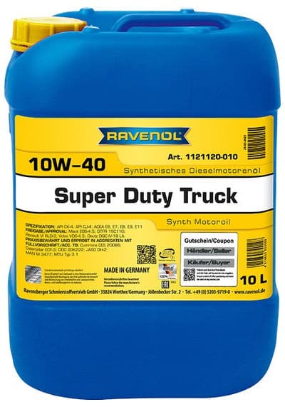 Моторное масло RAVENOL SDT Super Duty Truck SAE 10W-40 (10л)