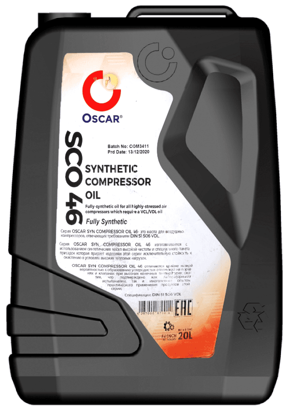 Масло компрессорное VCL/VDL Oscar SYN Compressor Oil 46 20L