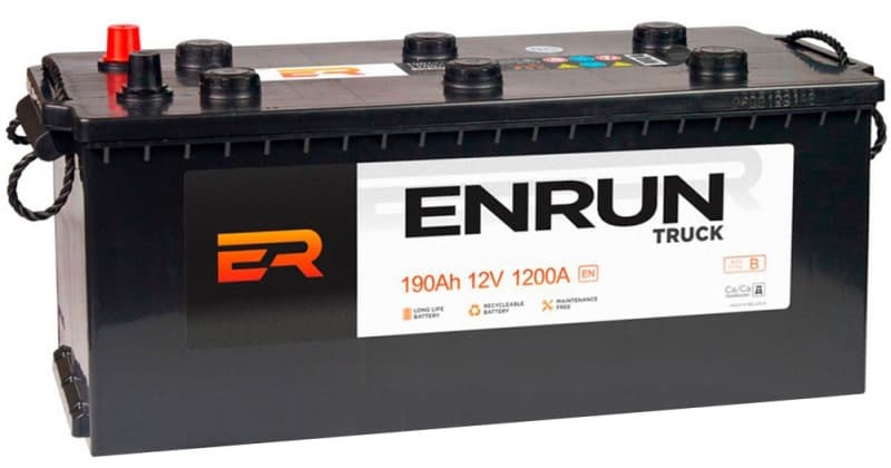 Аккумулятор ENRUN Truck 190 А/ч L+(3) 510x218x225 B EN 1250 А