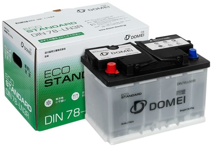 Аккумулятор DOMEI Eco STANDARD DIN 78 - LN3R DOMEI арт. DIN78LN3R