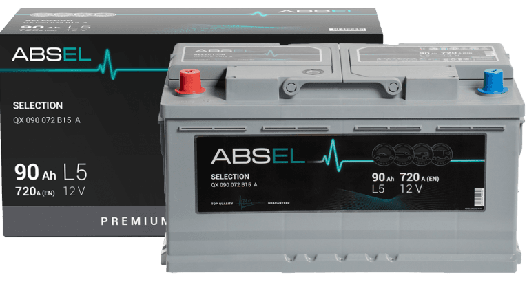 Аккумулятор ABSEL SELECTION 12V L5 90Ah 720A (1) ПП (легковая) type EURO (353x175x190)