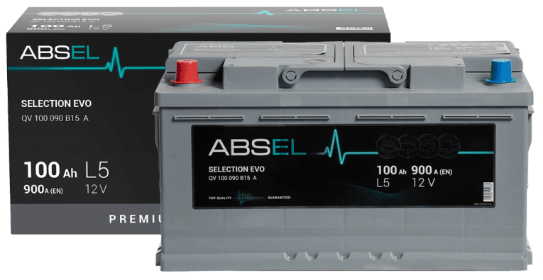 Аккумулятор ABSEL SELECTION EVO 12V L5 100Ah 900A (1) ПП (легковая) type EURO (353x175x190)