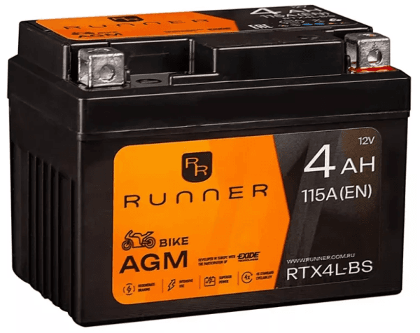 Аккумулятор RUNNER Bike 12V 4Ah 115A