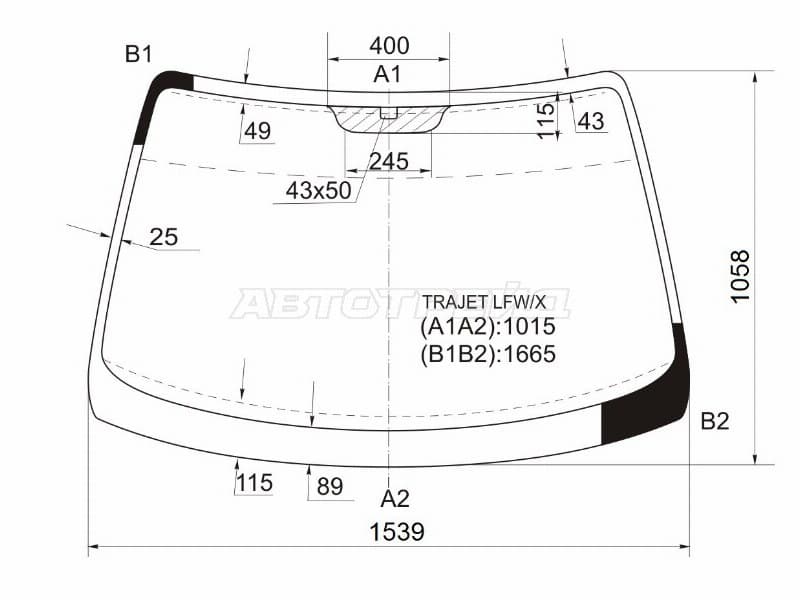 Стекло лобовое Hyundai Trajet 99-08