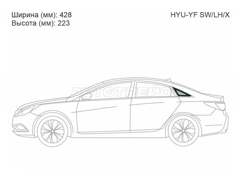Стекло кузова боковое (не опускное) (Слева / Цвет зеленый) Hyundai Sonata 09-14