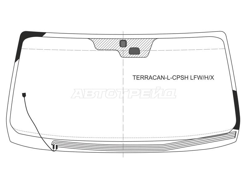 Стекло лобовое (Обогрев щеток / Датчик дождя) Hyundai Terracan 01-07