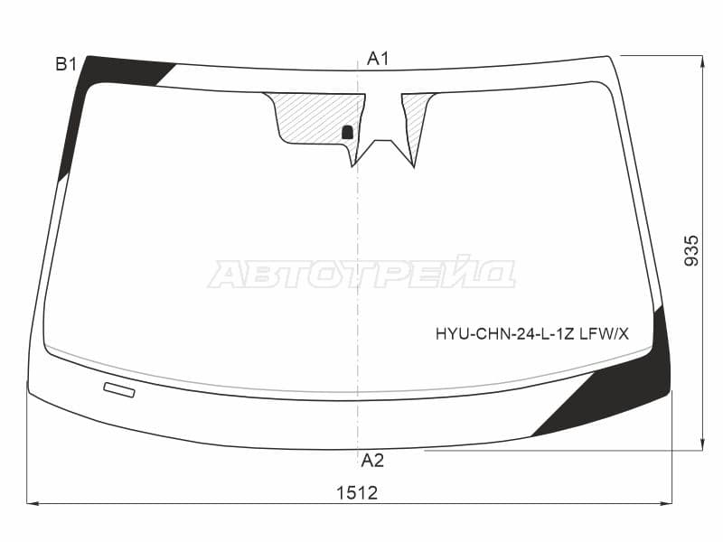 Стекло лобовое (Камера/ сборка Китай) Hyundai Sonata 23-
