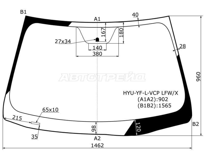 Стекло лобовое Hyundai Sonata 09-14
