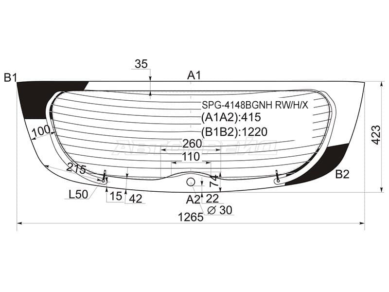 Стекло заднее (Цвет зеленый / Обогрев / 5D HBK) Hyundai Solaris 10-17  / Accent 11-17