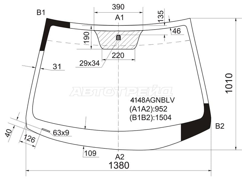 Стекло лобовое Hyundai Solaris 10-17  / Kia Rio 11-17