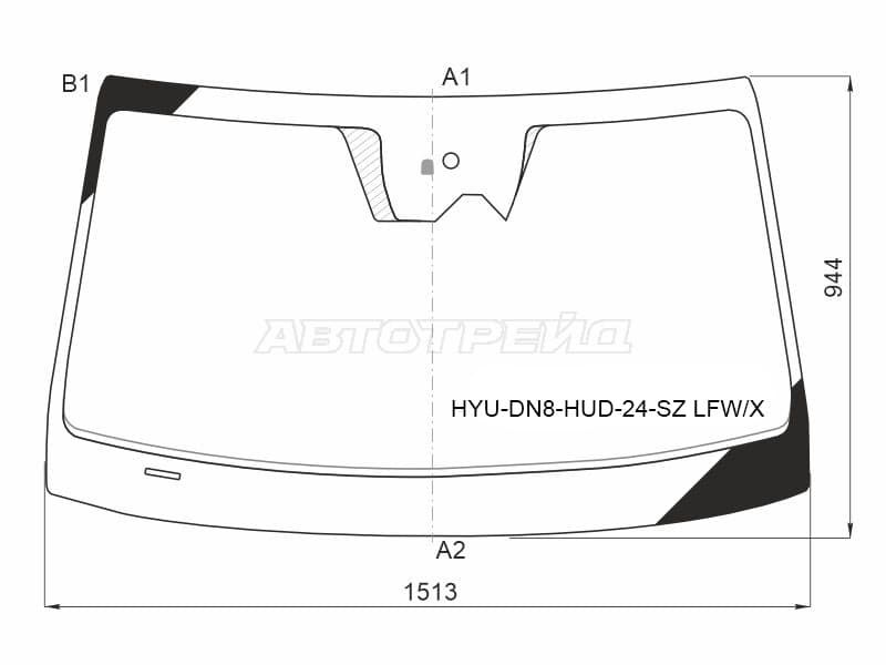 Стекло лобовое (Камера/ Датчик дождя/ Проекция/ Молдинг) Hyundai Sonata 23-